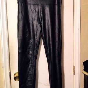Leather look high waist leggings